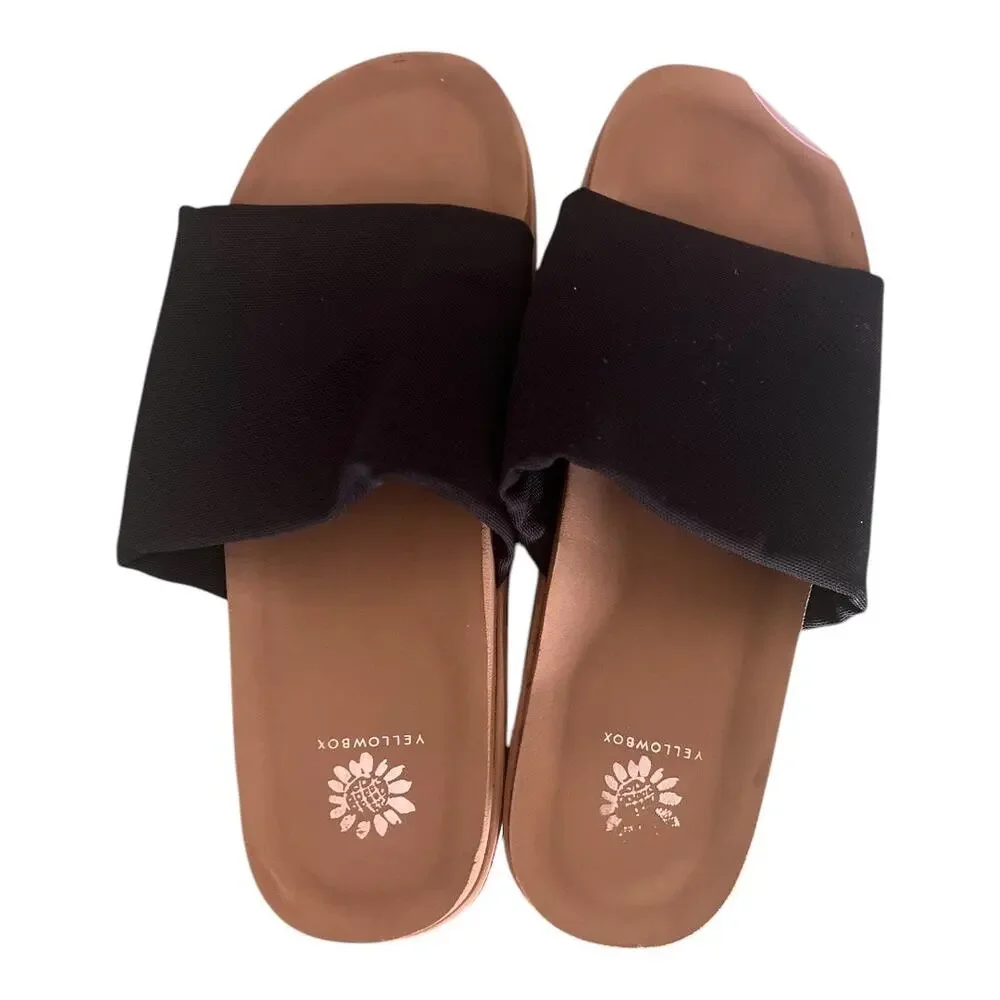 YELLOW BOX Temera Black Wedge Sandal Size 9 - Picture 2 of 8